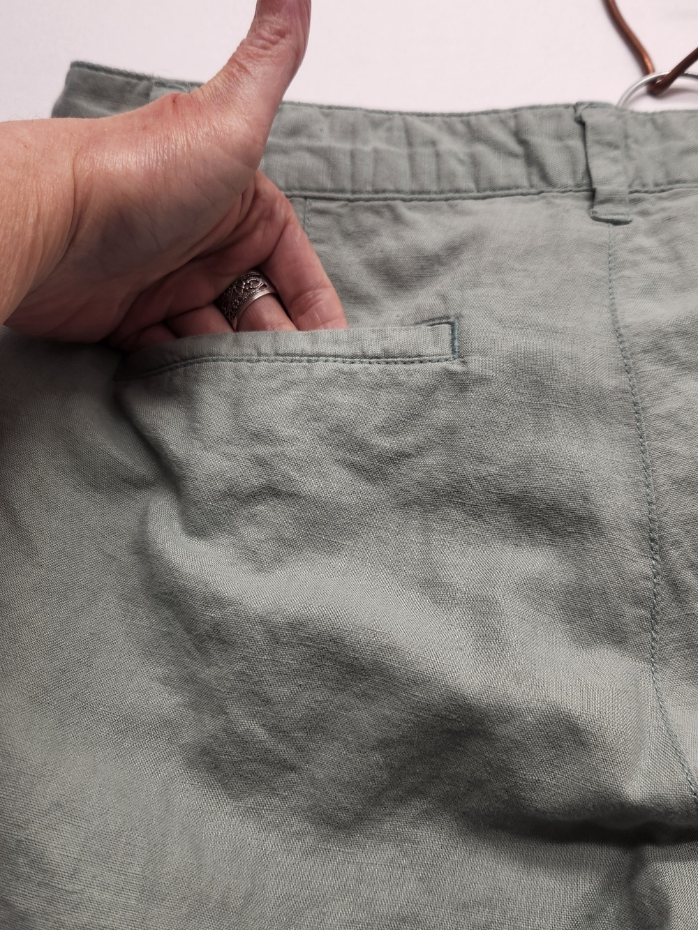 ⭐️GAP Desert Sage Linen Cotton Girlfriend Chino Pants 8 Green Minimalist Summer - Picture 8 of 11